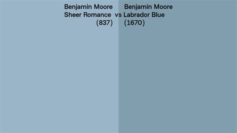 Benjamin Moore Sheer Romance Vs Labrador Blue Side By Side Comparison