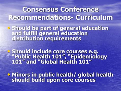 Undergraduate Public Health Education Consensus Conference Report