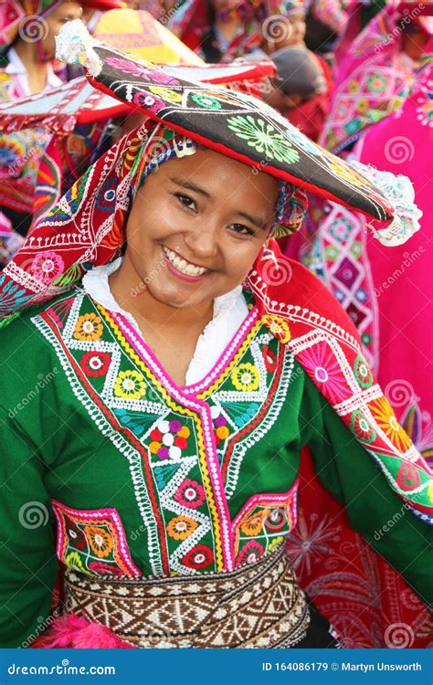 Peruvian Dancer In Traditional Dress At The Annual Fiesta Del Cusco