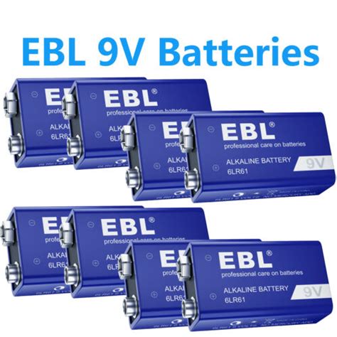 EBL 9V Alkaline Batteries 9Volt Battery 6LR61 Long Lasting Leak Proof