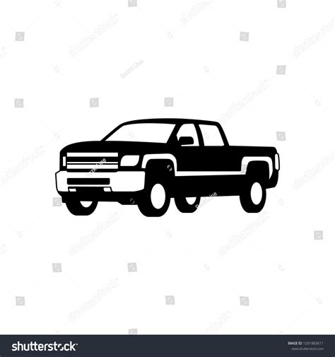 Pickup Truck Silhouette Vector