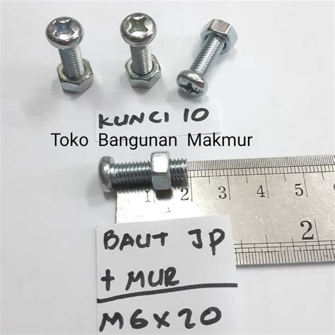 Jual Baut Putih X Mur Baut Jp X Kepala Obeng M X M X Isi