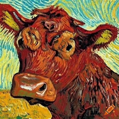 Red Cow Painting By Vincent Van Gogh On Craiyon