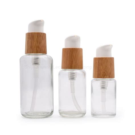 Bamboo Pump Lotion Glass Bottle