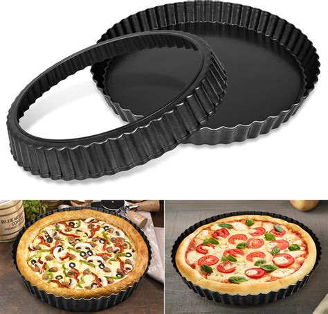 Quiche Pan Tart Pan 20cm Flan Tins With Loose Base Fluted Tart Tin Flan