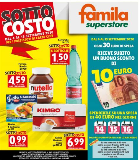 Nuovo Volantino Supermercati Familia Set Cosenza Prime