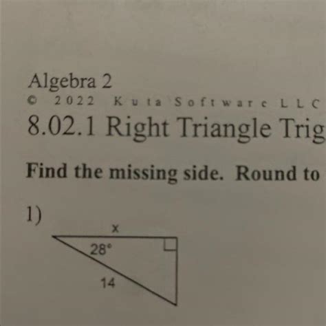 Find The Missing Side Triangle Trig