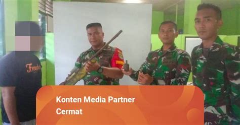 Seorang Warga Di Ternate Serahkan Senjata Api Rakitan Ke Satgas Tni