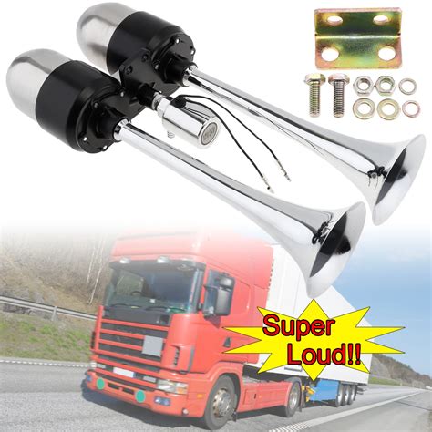 12 24V 178DB Super Loud Car Air Horn Dual Trumpet Electronically