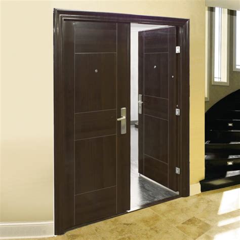 Puerta De Acero Doble 5x7′ Madera Oscuro F 0075 5217 Tandor Comercial