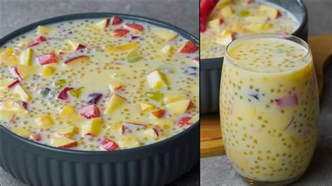 Sago Summer Drink Recipe Ramadan Special Sago Custard Fruits Drink