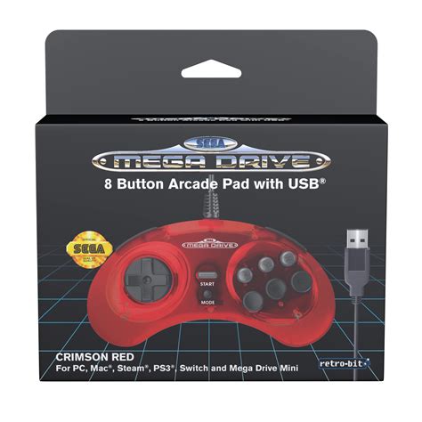 Buy Retro Bit Official Sega Mega Drive Usb Controller Button Arcade