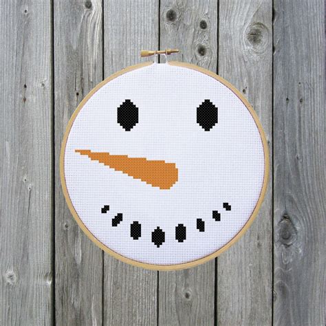 Snowman Cross Stitch Pattern Pdf File Instant Download Winter Cross