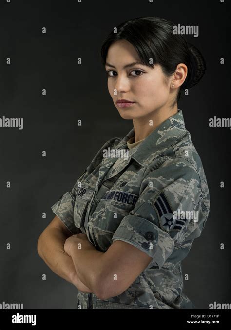 Female United States Marine Corps Soldier In Combat Utility Uniform