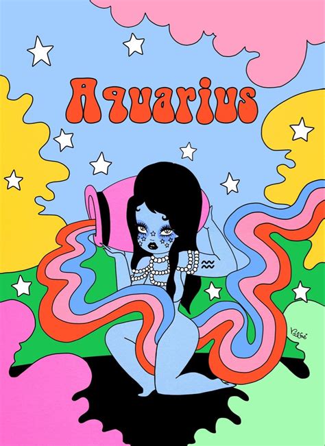 Aquarius ♡ Aquarius Art Astrology Art Print Zodiac Art