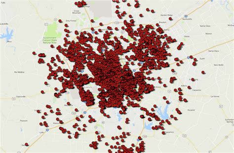 Registered Sex Offender Map Of San Antonio Area Zip Codes