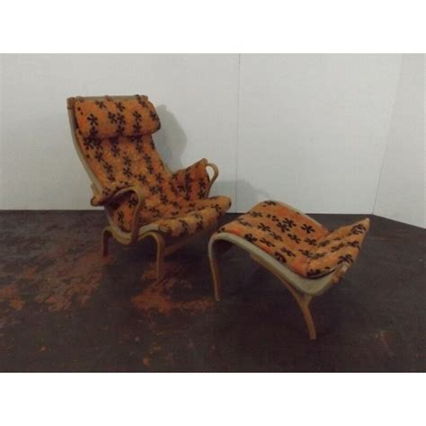 Fauteuil Et Repose Pieds Vintage Pernilla De Bruno Mathsson Pour Dux