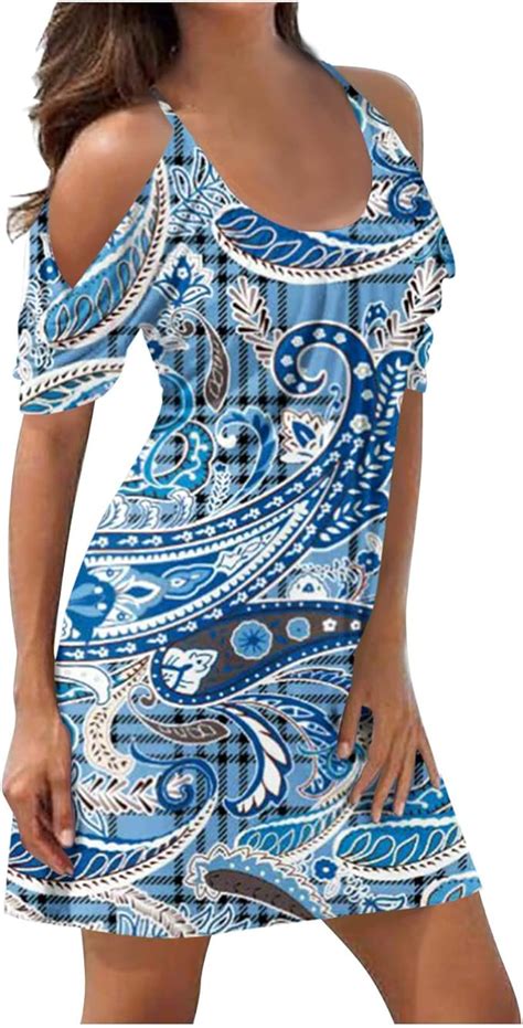 Damen Kleid Sommer Spaghettitr Ger Sommerkleid Kurze Strandkleider