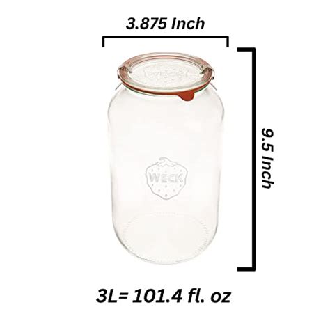 Weck Jars Fl Oz Wide Mouth Barrel Jar Large Glass Jar