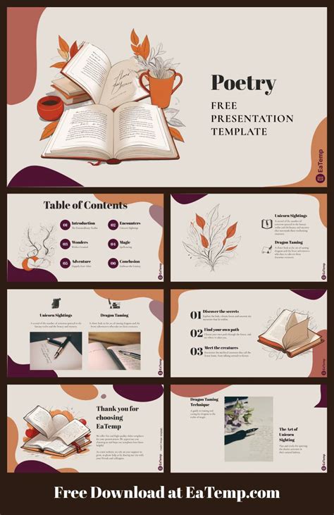 Poetry Powerpoint Presentation Template Eatemp