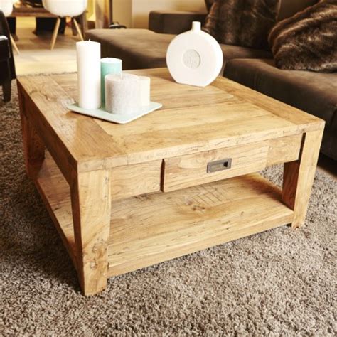 Table Basse Carr E En Bois De Teck Recycle Cm