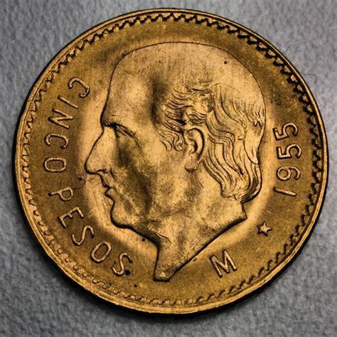 Mexico - 5 pesos 1955 - gold - Catawiki