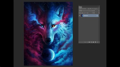 Speedpainting - Where Light and Dark Meet - Galaxy Wolf Drawing in ...