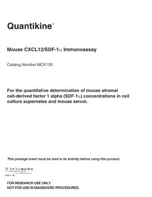 Fillable Online Funakoshi Co Quantikine Mouse CXCL12 SDF 1 Alpha ELISA