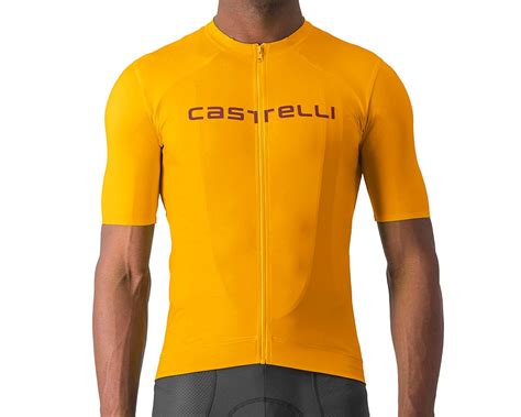 Castelli Prologo Lite Short Sleeve Jersey Goldenrod Deep Bordeaux S