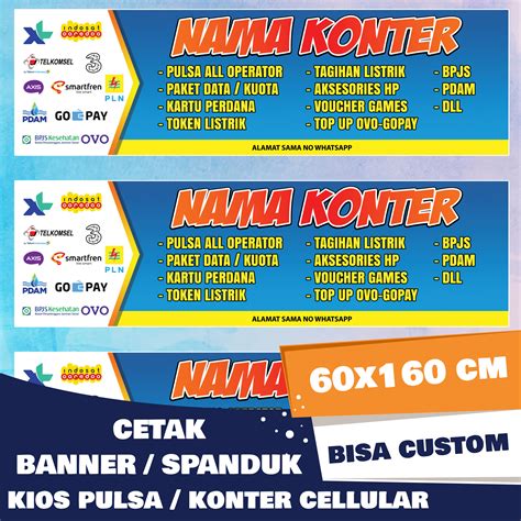 Cetak Banner Konter Pulsa Spanduk Kios Pulsa Celluler Free Template