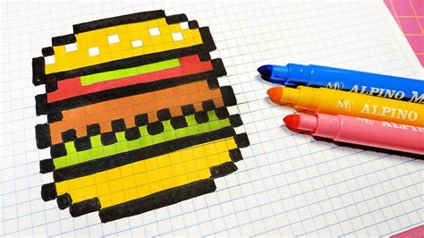 Handmade Pixel Art How To Draw A Hamburguer Pixelart YouTube