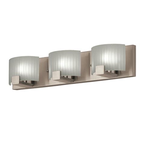 Portfolio 3-Light Brushed Nickel Rectangle Vanity Light Bar at Lowes.com