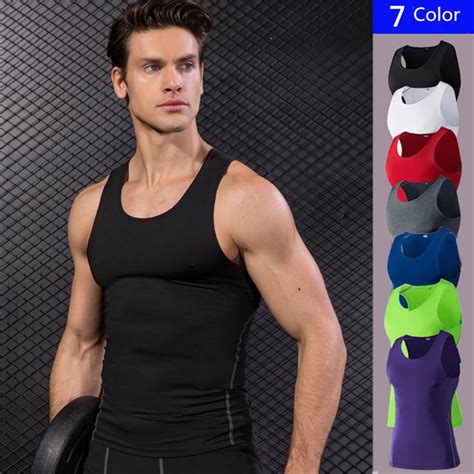 Jinxiushirt Compression Tights Gym Tank Top Quick Dry Sleeveless Sport Shirt Men Gym Clothing