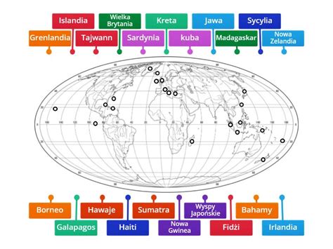 wyspy mapa swiata labelled diagram