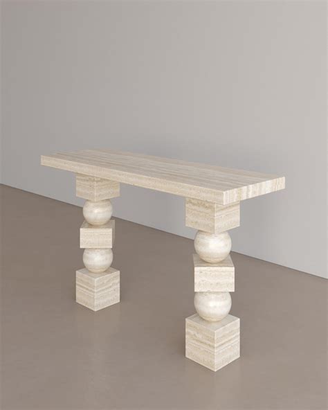 Nude Travertine Sufi Console Table By The Essentialist For Sale At Stdibs