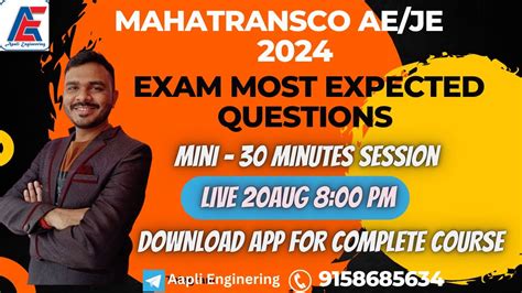 Mahatransco Ae Je Live Batch Exam Most Expected Questions By Arvind