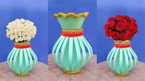 Kagaj Ka Guldasta Banane Ka Tarika Color Paper Se Banaye Shandar Guldasta Paper Flower Pot