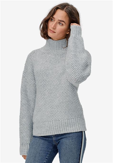 Chunky Turtleneck Sweater By Ellos® Plus Size Tops Woman Within