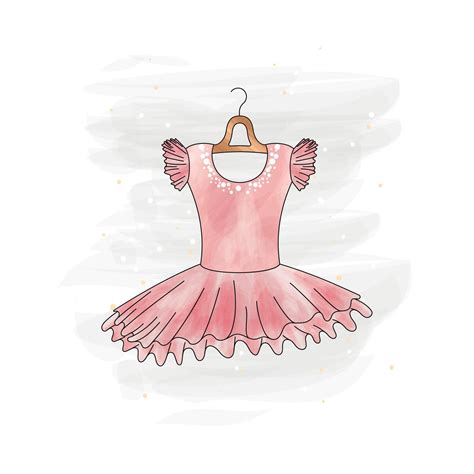 Colored pink ballet tutu uniform watercolor texture Vector illustration ...