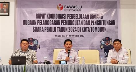 Bawaslu Tomohon Rakor Pengelolaan Barang Dugaan Pelanggaran Pungut