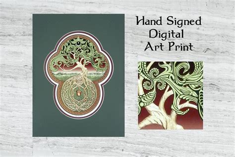 Celtic Tree of Life- Framed Digital Art Print 12x 16