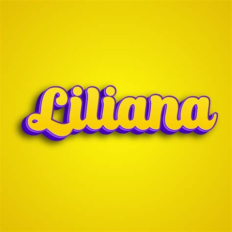 Premium Photo Liliana Typography 3d Design Yellow Pink White