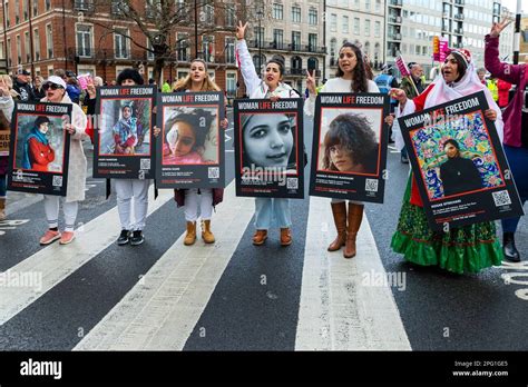 Woman Life Freedom Iranian Iran Protesters At A Protest Taking Place