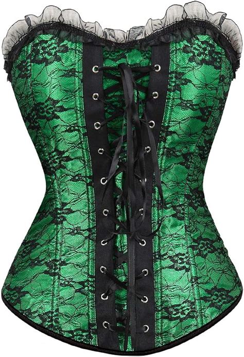 Grebrafan Gothic Spitze Corsage Damen Vollbrust Korsett Amazon De