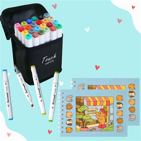 Livro Do Bob Good Azul - Kit Livro De Colorir Bob Good Azul Capa Dura 50 Folhas Canetas Touch De ...