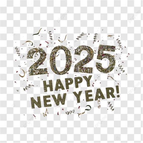 Happy New Year 2025 Greeting Card With Confetti Happy New Year 2025