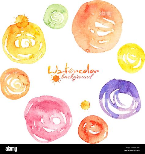 Vector Set Of Rainbow Watercolor Circles Hi Res Stock Photography And