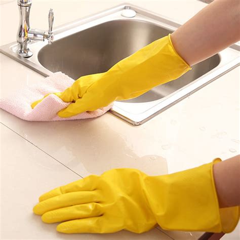 Reusable Latex Waterproof Housework Cleaning Gloves Non Slip Winter