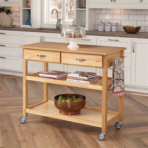 Kitchen Cart With Butcher Block Top A Must Have In Kitchen