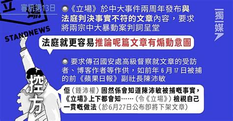 【立場案】控方稱中大衝突兩年報導與暴動案判詞不符 可推論具煽動意圖 獨立媒體 Line Today